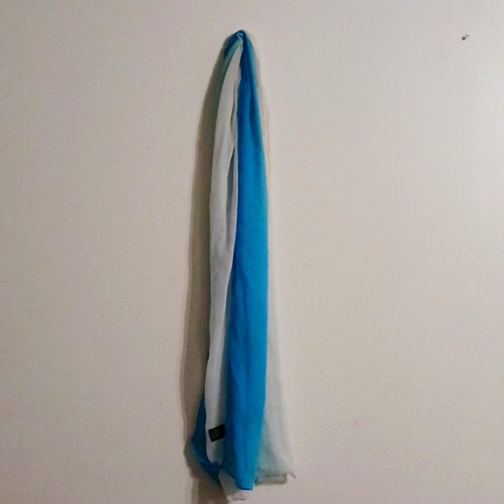 Blue and white ombre scarf